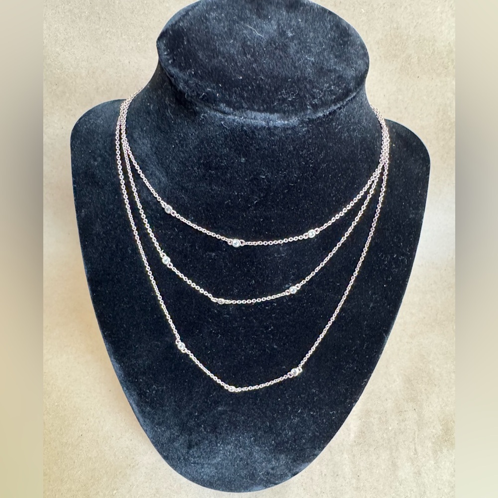 Faux Rose Gold Sparkle Tiered Necklace.